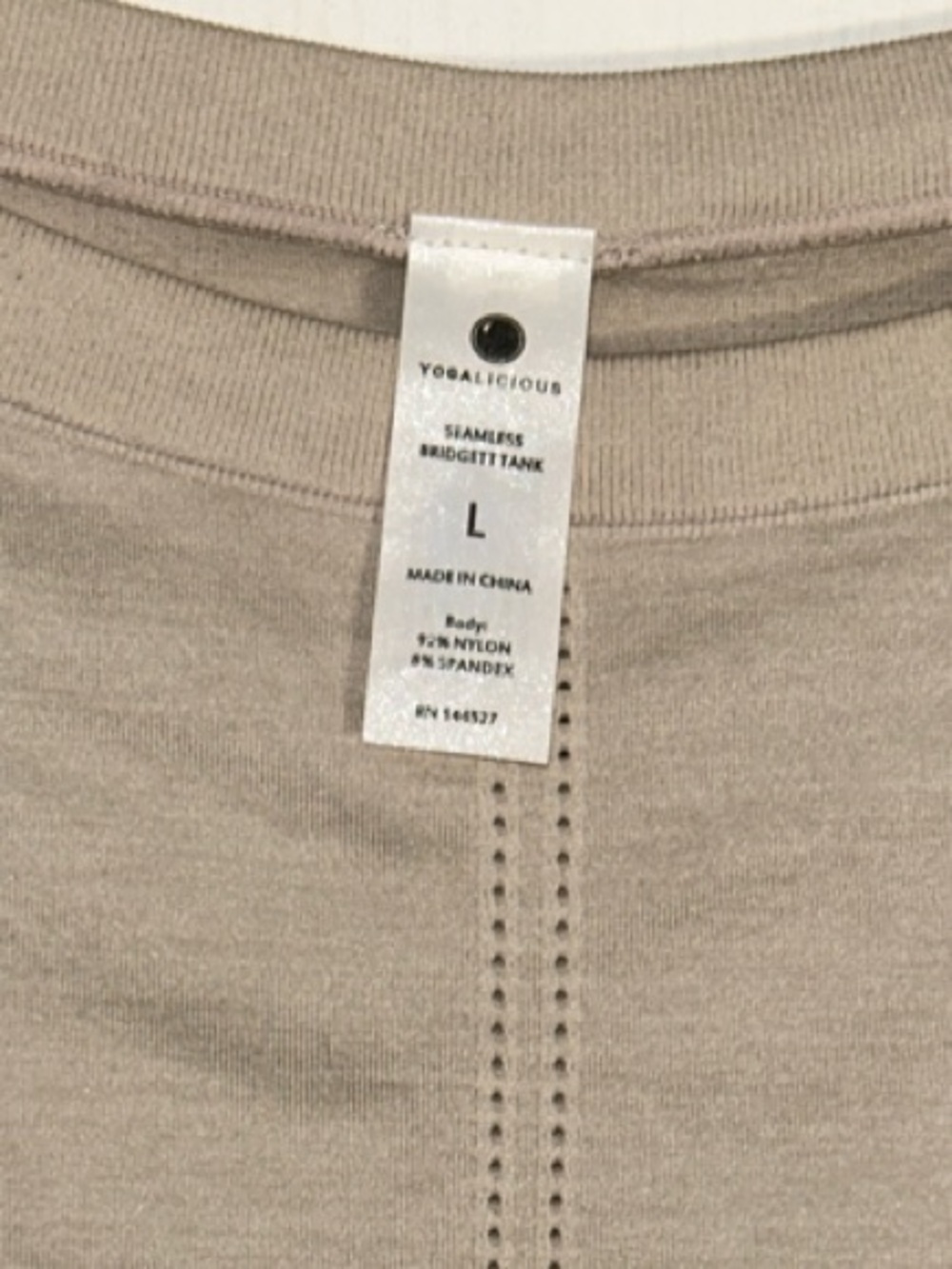 Yogalicious Neutral Taupe Crewneck Tank Top L - Picture 2 of 4